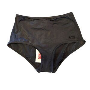 Solid & Striped Black High-Waisted Bikini Bottoms Size M Nylon Blend With Tags